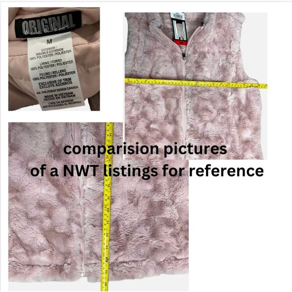 Nicole Miller Original Reversible Quilted Faux‎ Fur Vest Gray Size S/M Zipper - Picture 9 of 9